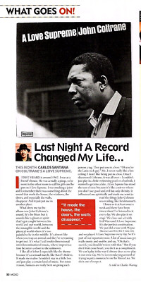 (MOJ12) ARTIKEL/REZENSION & BILD(E) CARLOS SANTANA ÜBER COLTRAINE'S A LOVE SUPREME