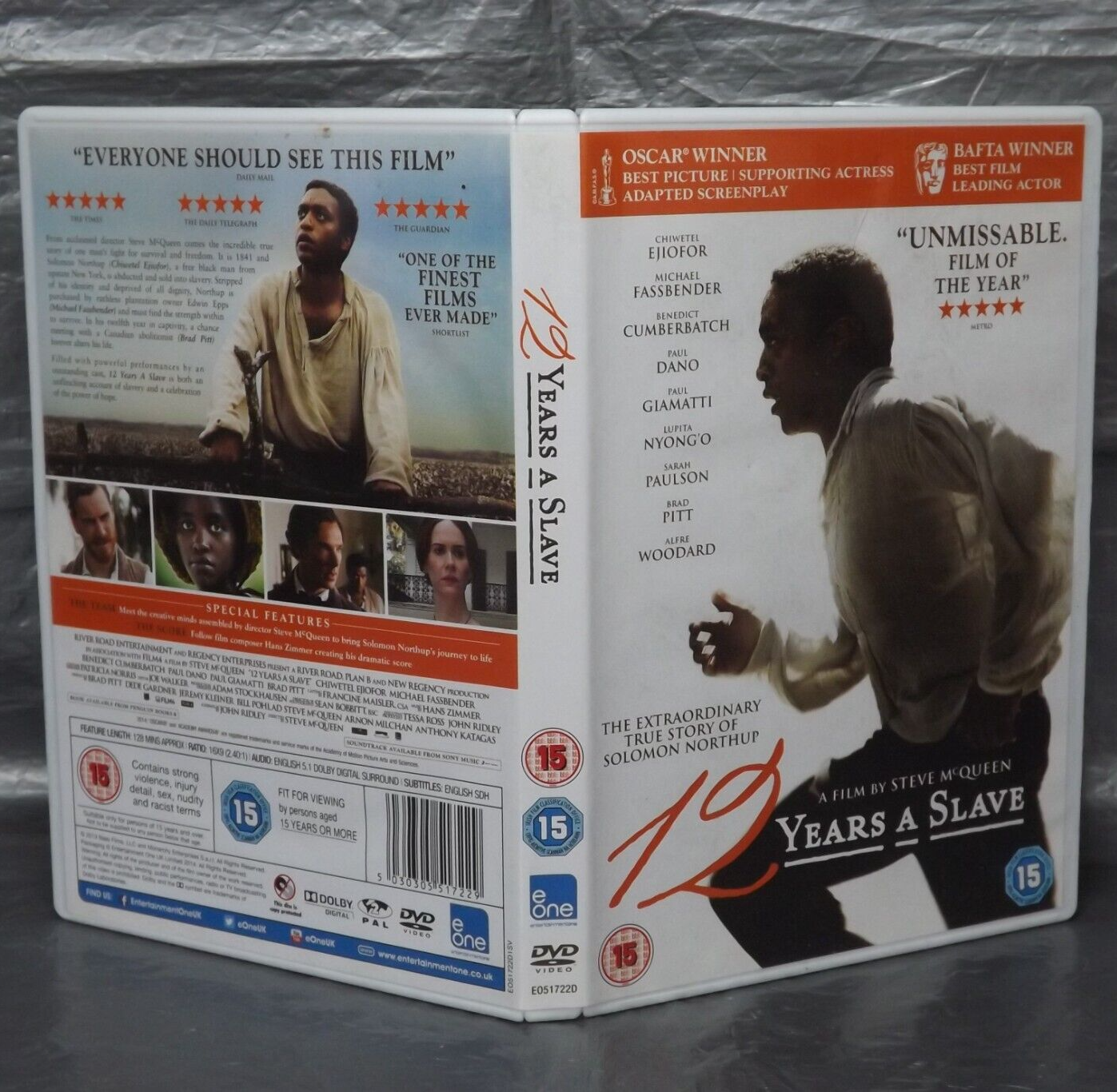 12 Years A Slave DVD 2013 Film Rated 15 Drama History Biography 128 Minutes Used