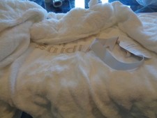 Pottery Barn Kids lamb fur plush baby bath wrap 34 X 23 mono Albina new