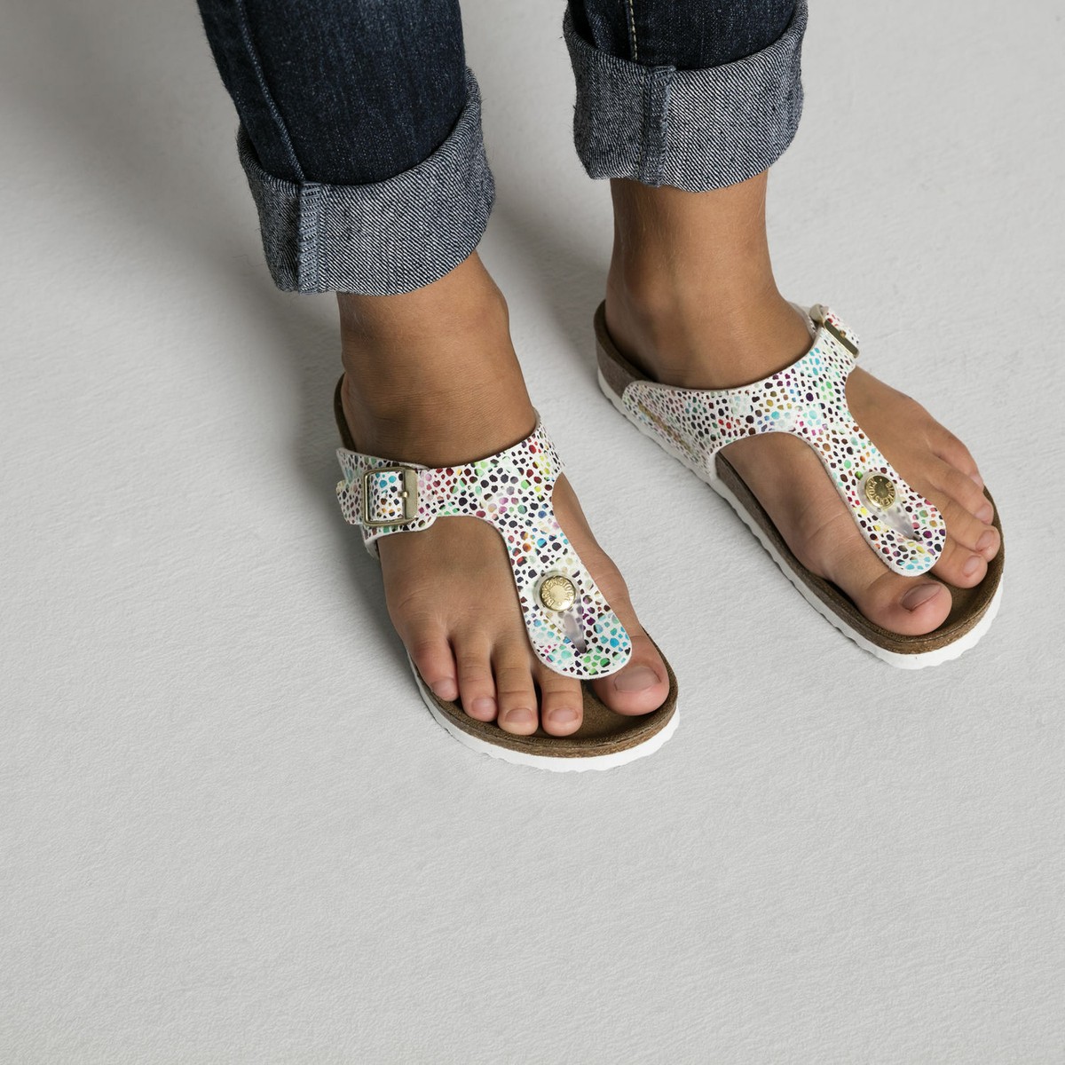 Birkenstock BF Gizeh KIDS Oriental Mosaic White Multi BNIB