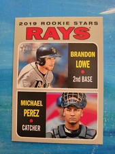 2019 Topps Heritage Rookie Stars #9 Brandon Lowe Michael Perez RC Tampa Bay Rays