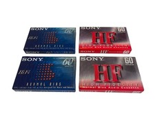 4x NEW Sony HiFi 60 Black Cassette Tapes High Fidelity Normal Bias 60min