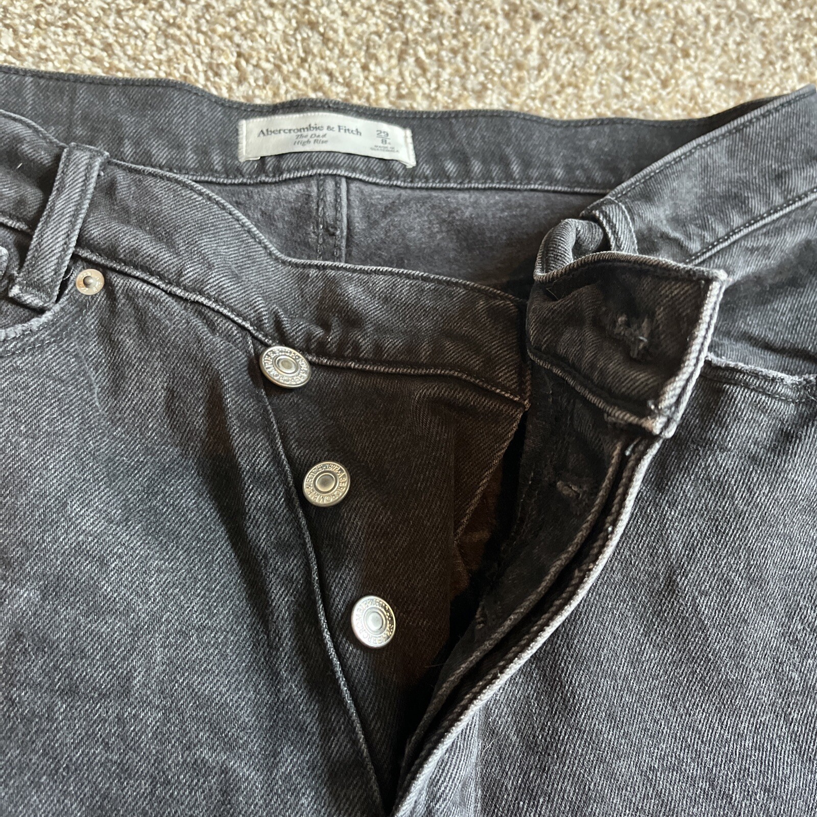 Abercrombie & Fitch Jeans Womens 29 ( 30 X 30) The Dad High Rise Black Denim - View 2