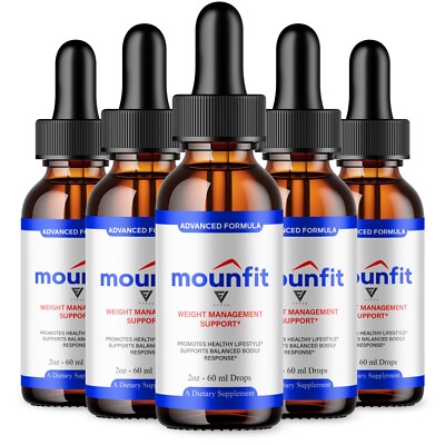 (5 Pack) Mounfit Drops Moun Fit Overall Health & Wellness Supplement (10oz)