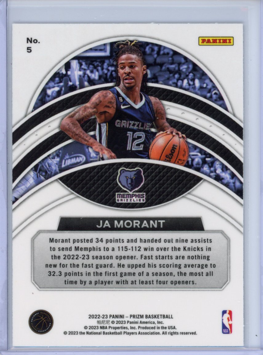 Ja Morant サイン入りポスター 限定112 Panini Ja Morant 5枚