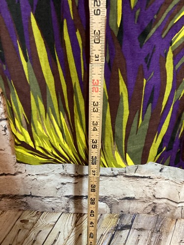New Directions Dress Womens 12 Linen Purple Chartreuse Tropical Jungle Print - Picture 9 of 13