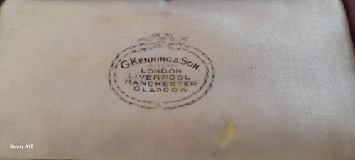 vintage velvet jewellery box G. Kenning & Son London, Manchester, Glasgow