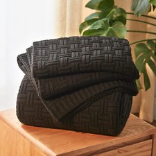 60x80 Throw Blanket, Soft Cozy Acrylic Cable 60" x 80", Black
