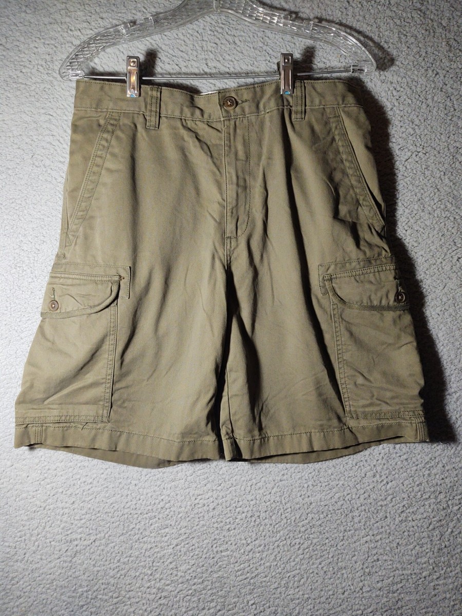 Lands End Mens Cargo Shorts Size 30 Green Pockets