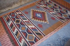 6x9 Flat Weave Hand Woven Reversible Rug Jute Kilim Multi Color