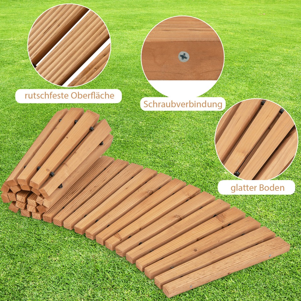 Gartenweg Holz Rollbar