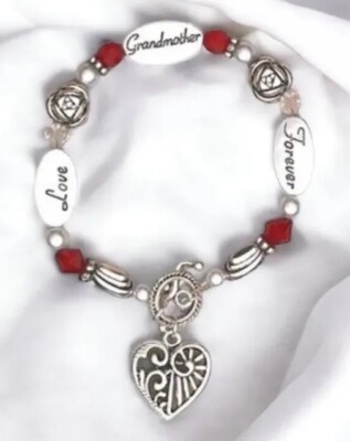 Expressively Yours Love Grandmother  Forever Silver Tone Bracelet Costume