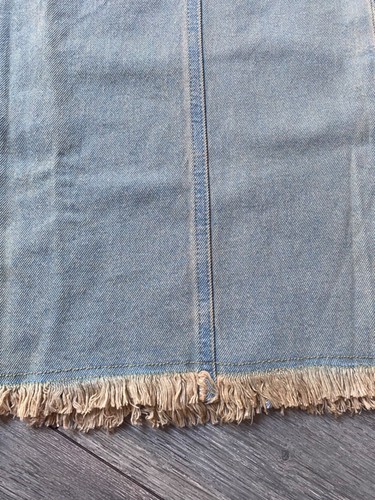 h&m denim skirt midi maxi fringed long slit western cowgirl uk 18 new on trend - Picture 3 of 20