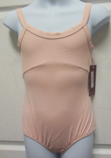Mirella Rib Bodice round neck leotard Pink size 14c style M254C empire waist