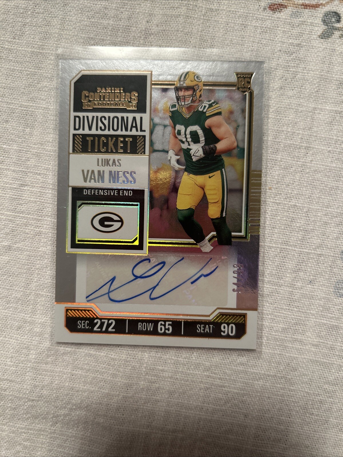 2023 Contenders Divisional Ticket Lukas Van Ness Auto /99