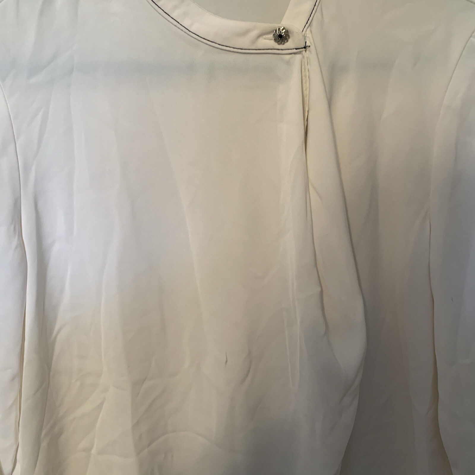 Zara Basic white long sleeve blouse button detail… - image 7