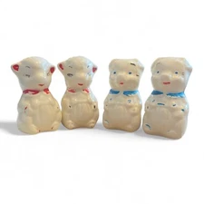 Vintage Ceramic Lambs & Pigs Salt and Pepper Shakers 3” Set of 2 Project Pieces