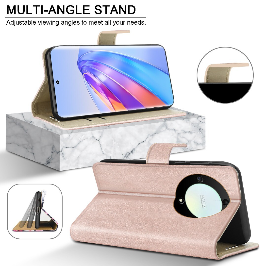SEAHAI Cover per Honor Magic 5 Lite 5G (Magic5 Lite), Ultra Sottile Custodia Premium Pelle Portafoglio Kickstand Slot per Schede [RFID Blocking] TPU Antiurto Flip Cover Libro - Marrone