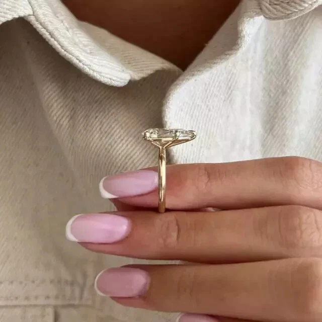 2Ct Pear Lab Created Diamond Solitaire Gift Ring 14K Yellow Gold Plated Silver - Image 4 of 4