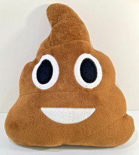 Smiling Smiley Face Brown Poop Emoji 12" Stuffed Plush Pillow Toy