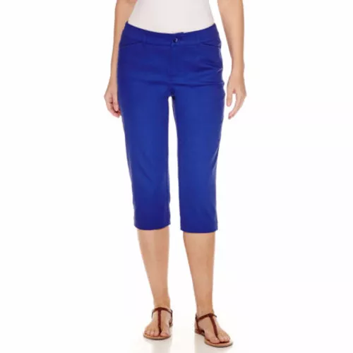 Women s St. John s Bay Secretly Slender Capri Pants Size 6 Vevre Violet New