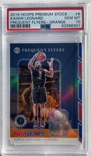 Kawhi Leonard 2019 Hoops Premium Stock Frequent Flyers Orange #8 PSA 10