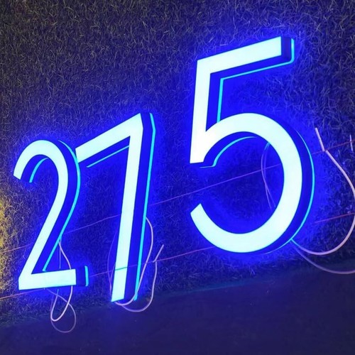 Letrero grande retroiluminado letrero de metal personalizado letrero de número exterior corte láser letreros de decoración - Imagen 8 de 9