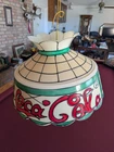 1970s Vintage Coca-Cola Hanging Lamp Faux Stained Glass