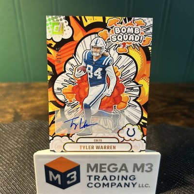 2025 PANINI Donruss  TYLER WARREN RC Rookie BOMB SQUAD! Auto sp # 1/75