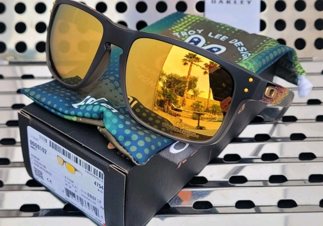 New Oakley HOLBROOK Troy Lee 9102-AH55 Sunglasses Black Fade/Prizm