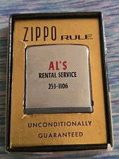 Vintage Zippo AL'S RENTAL SERVICE 253-1106 Advertising Tape Measure MINT, IN BOX