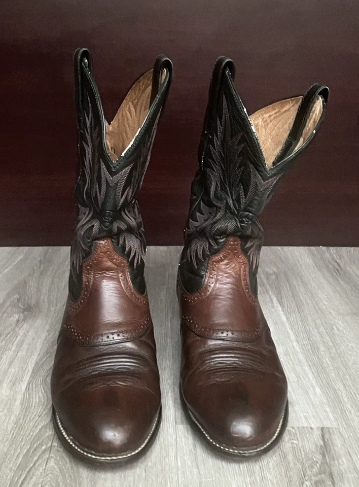 Botas caubói masculinas Ariat couro marrom grão integral tamanho 9,5 D - Imagem 3 de 4