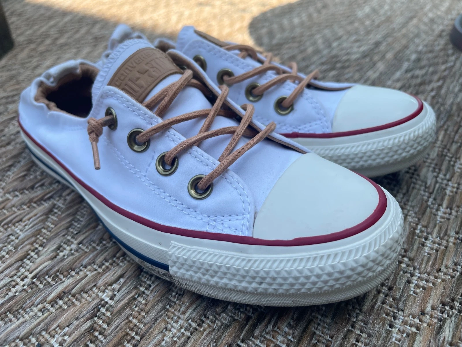 Converse donna Shoreline tela bianca slip on taglia US 7 5 indossato una volta.