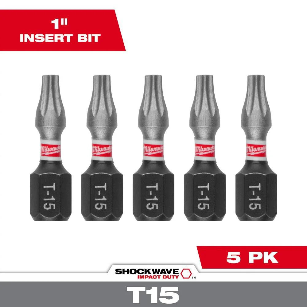 Ударные насадки Milwaukee Shockwave 1 дюйм T15 5Pk 2490₽