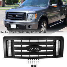 For Ford F-150 F150 Xlt 2009-2014 Front Upper Bumper Grill Matte Black Fo1200510