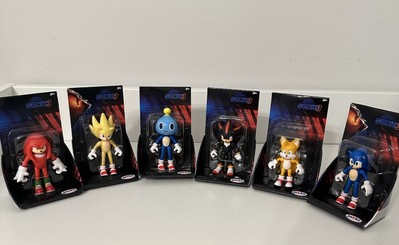 Sonic The Hedgehog 3 Movie 2.5  Figure Set Of 6 Tails Super Sonic Mascot NEW