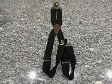 Carhartt Suspenders Black 2" Wide Clip On Adjustable Stretch Heavy Duty Size 52