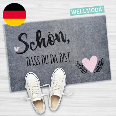Fussmatte I Schön, DASS Du Da Bist I Waschmaschinen Geeignet & Rutschfest I Fußm