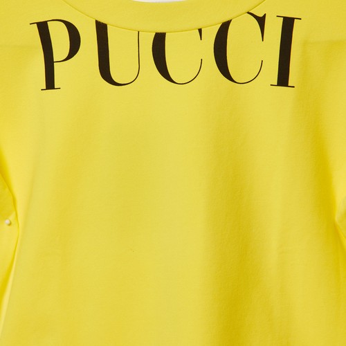 Emilio Pucci Kids Yellow Logo Print Cotton Sweatshirt Size 10 Yrs - Picture 3 of 6