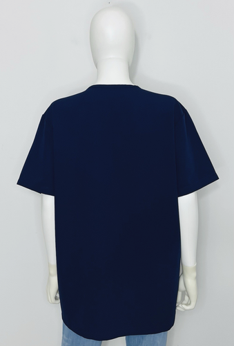 FIGS Casma Three Pocket Scrub Top Womens L Navy Short Sleeve V Neck Logo - Picture 4 of 11