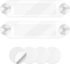 2PCS EZ Pass Holder with Adhesive and Suction Cups, Universal Transponder Windsh