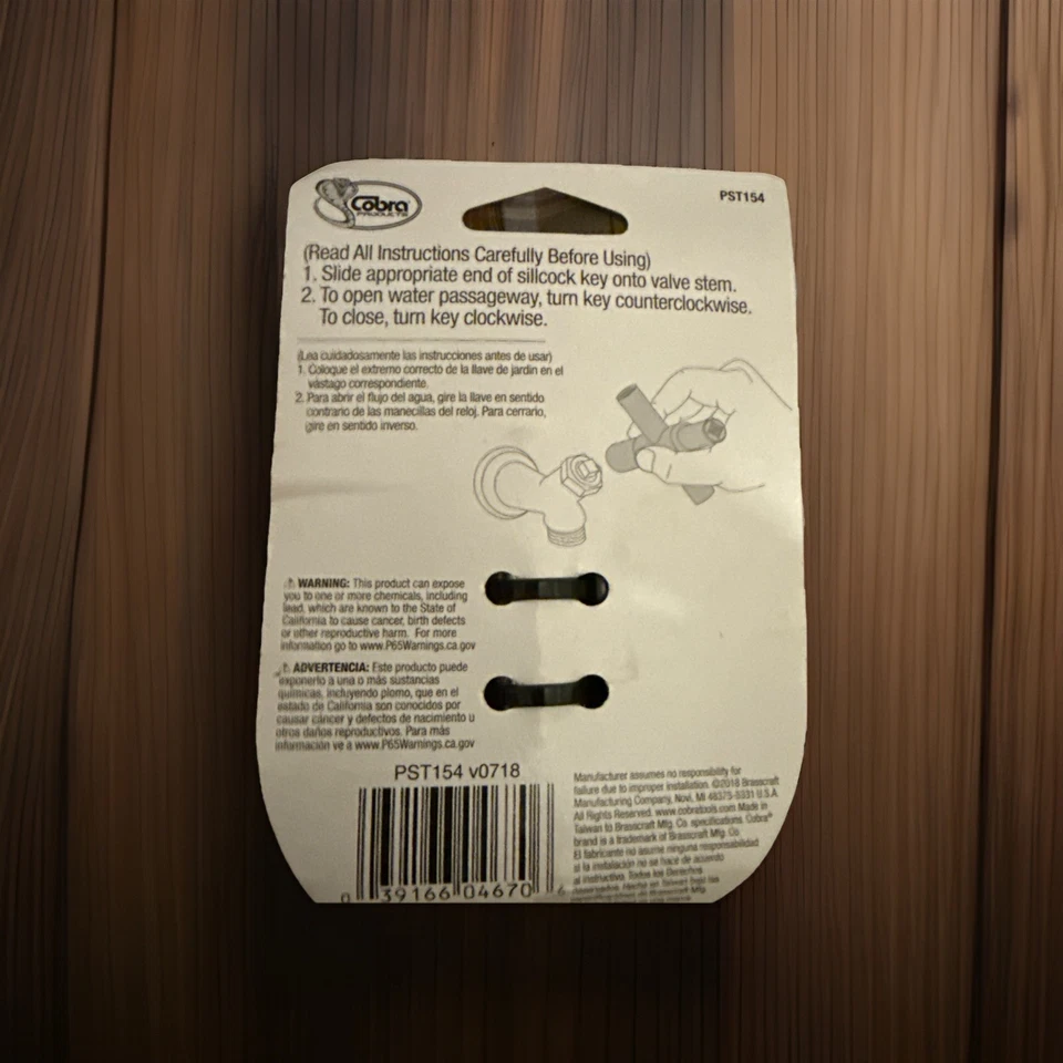 Llave de 4 vías Cobra para válvulas de grifo de agua al aire libre #2146954 6 mm, 7 mm, 8 mm, 8,5 mm Foto 4 de 4