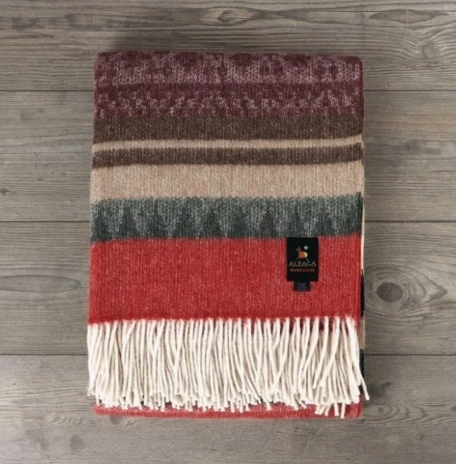 Alpaca Warehouse Alpaca/Wool South American Blanket 60x72 - Image 2 of 4