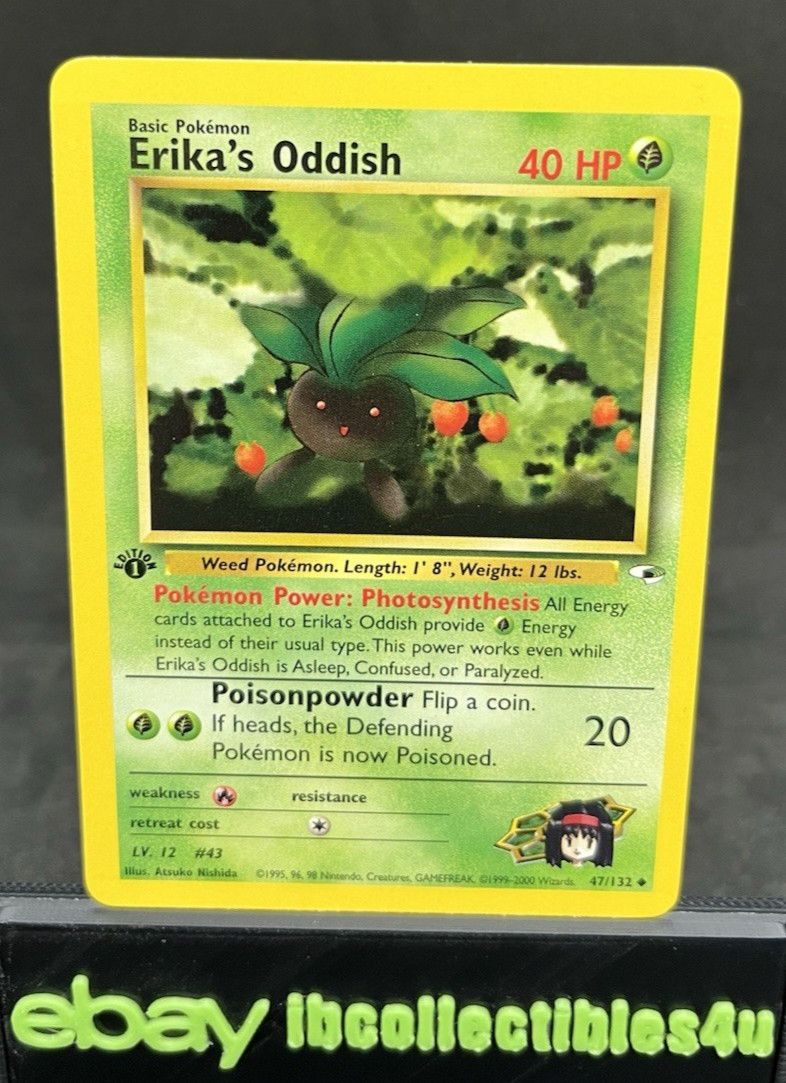 2000 Pokemon Gym Heroes 1st Edition Erika's Oddish #47/132 Wotc NM F/S