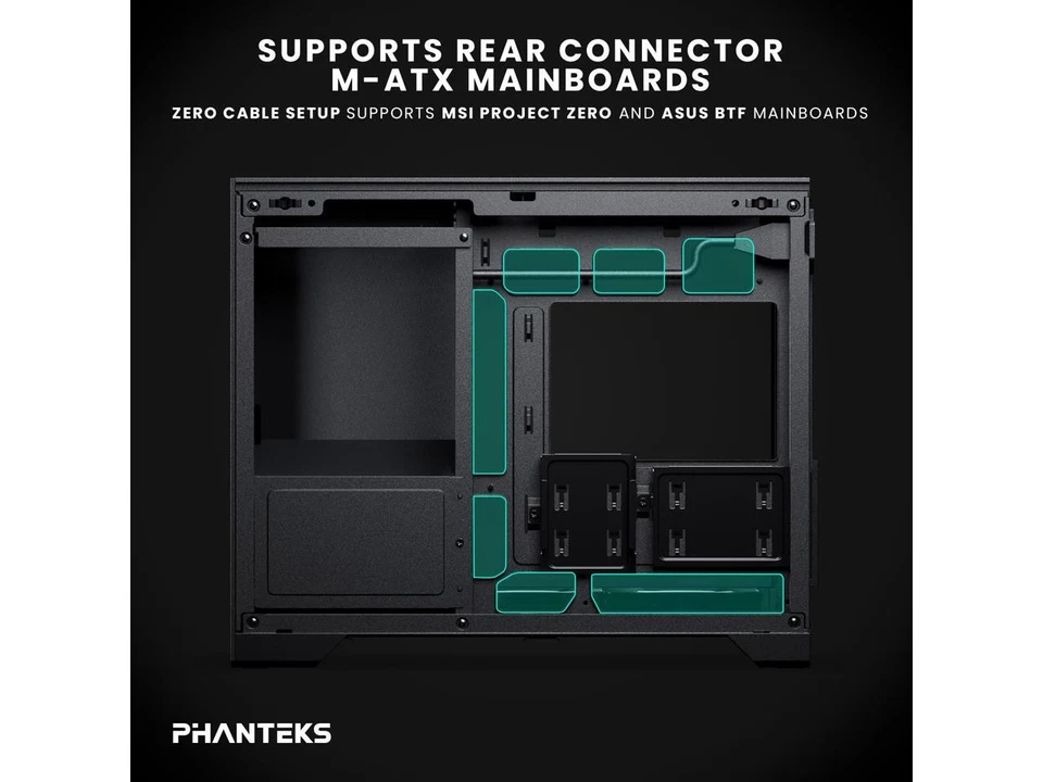 Phanteks XT V3, Compact Micro-ATX Gaming Chassis, Tempered Glass Front & Side, 3 - Image 4 of 4