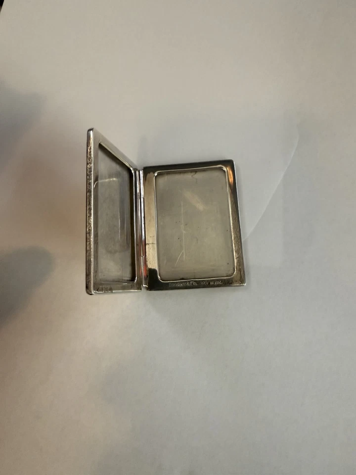 Tiffany & Co. винтажный серебро маленький путешествий Bi складной картина рамка x 13 - Изображение 2 из 4