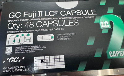 GC Fuji II LC Light-Cured Glass Ionomer Restorative 48pc A2 Shade EXP 2026-06-11