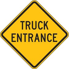 Lyle Lw2-X12t-24Ha Truck Entrance Traffic Sign, 24 In H, 24 In W, Aluminum,