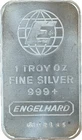 Engelhard Globe 1 Troy Ounce Fine Silver Bar .999 Silver