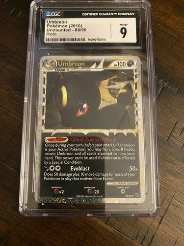 CGC 9 MINT Umbreon 2010 Undaunted 86/90 Holo Pokemon Card